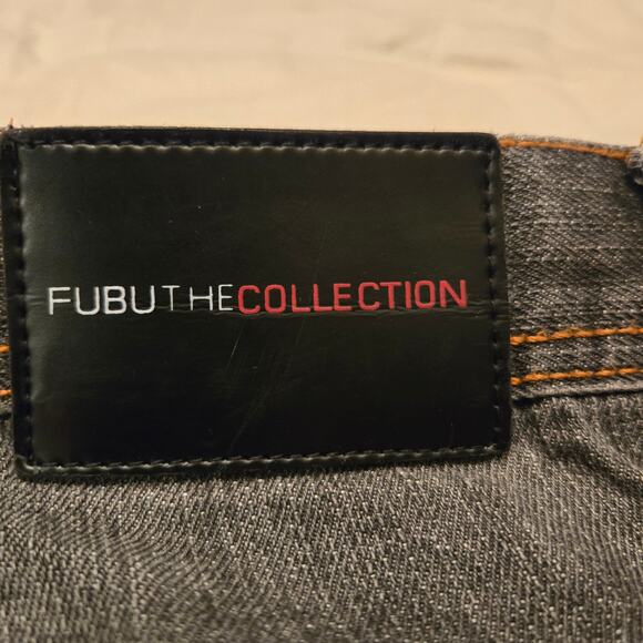 FUBU The Collection Size 36x32 Gray Denim Jeans Y2K Back Pocket Design *read* - Picture 7 of 16